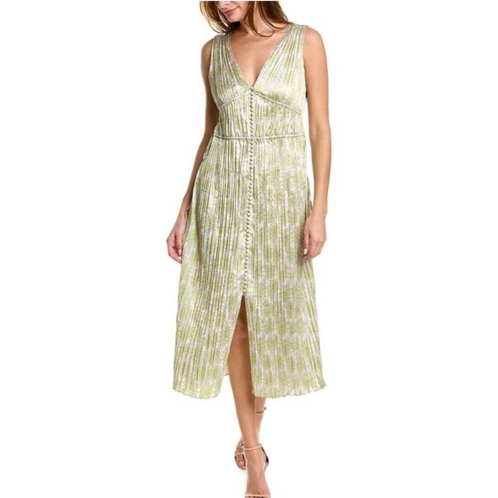 Rebecca Taylor Mini Astera Fleur Button Front Midi Dress size XL